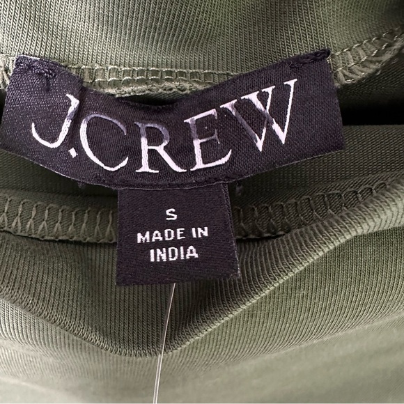 J. Crew Fitted mockneck tank top in stretch cotton blend  Utility Green BY373 - Picture 4 of 10